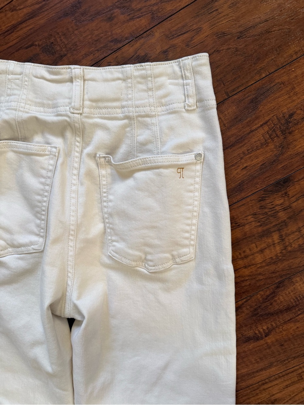 Anthropologie Pilcro Cream High-Waist Wide Leg Cuff Pants Ecru White | 27 - Picture 7 of 7